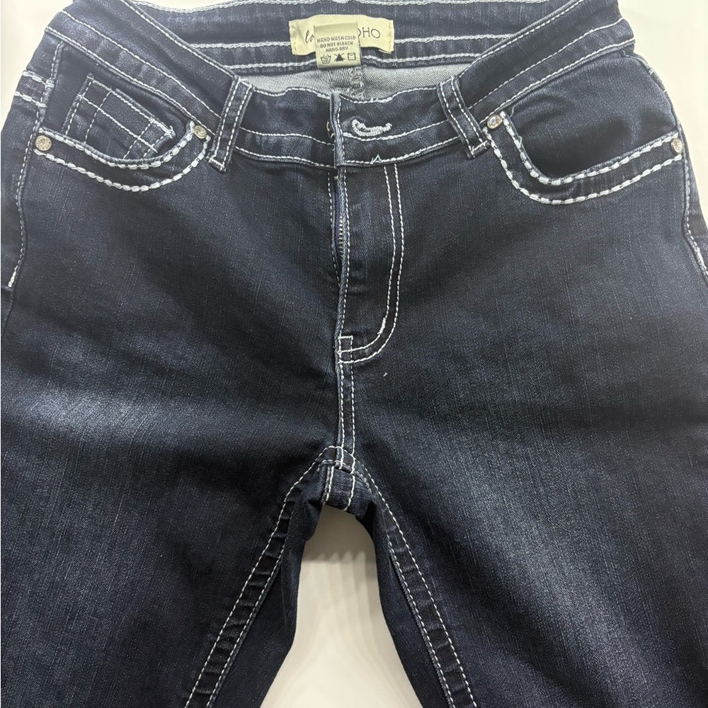 Source Unknown Black Boot Cut Pants with Embellis… - image 2